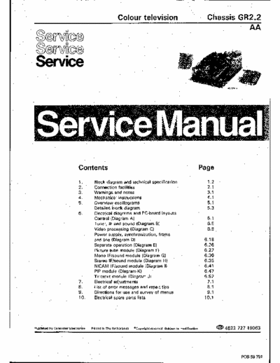 PHILIPS GR2.2 Service Manual for philips GR2.2 Chassis